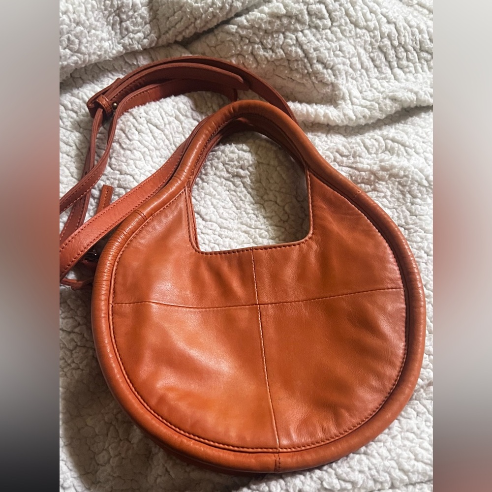 Beautiful anthropology, leather, Crossbody, or hand carried bag